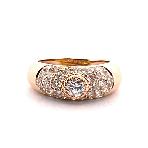 Bague Bague jonc en Or jaune & Diamants 58 Facettes