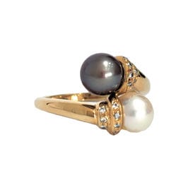 Bague 55 Bague Toi & Moi Perles et Diamants 58 Facettes 1-1193/1