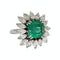 Bague 53.5 Bague Marguerite émeraude, diamants navette 58 Facettes 1-1221/1