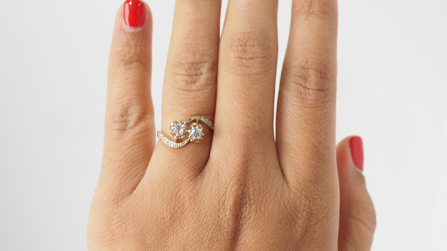 Bague 52.5 Bague Toi Et Moi en Or Jaune & Diamants 58 Facettes 32049