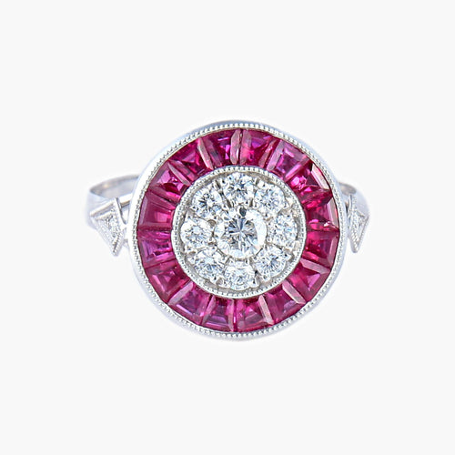 Bague Bague style Art Déco Diamants et Rubis 58 Facettes