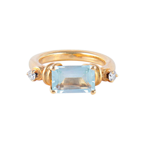 Bague 50 Bague Aigue-marine 58 Facettes