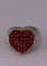 Bague Enter Bague Cœur Or blanc Rubis et Diamants 58 Facettes RNG141