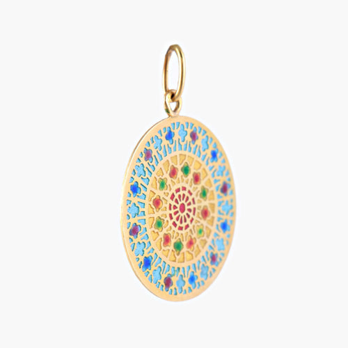 Pendentif Médaille Vitrail Cathédrale 58 Facettes