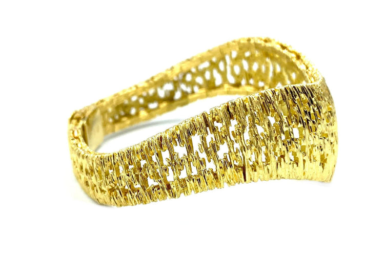 Bracelet OMÉGA/GILBERT ALBERT. Bracelet moderniste or jaune 18K 58 Facettes
