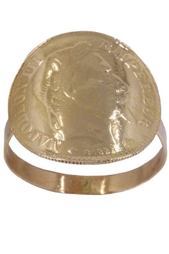 Bague 57 Bague 10 Francs Or Napoléon III 58 Facettes 079941