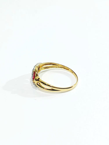 Bague 58.5 Bague or diamants Rubis 58 Facettes