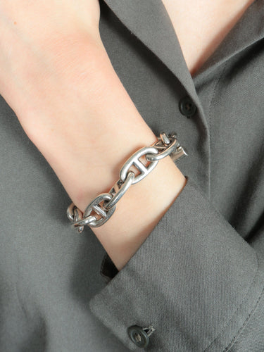 Bracelet Hermès - Bracelet Chaîne D’Ancre - Grand Modèle en Argent 58 Facettes