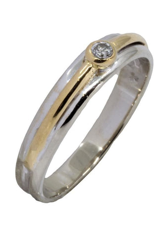 Bague BAGUE JONC 2 ORS DIAMANT 58 Facettes 053901