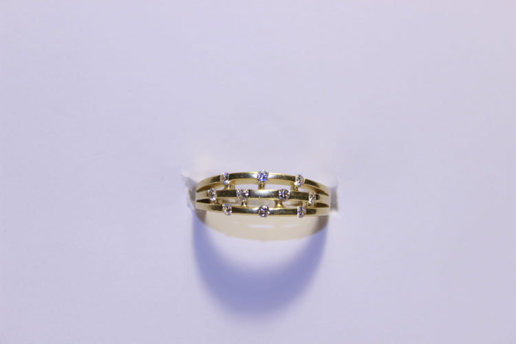 Bague 54 Bague Or jaune Diamants 58 Facettes