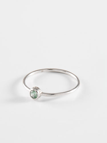 50 Bague Solitaire Saphir Vert et Or Blanc 58 Facettes
