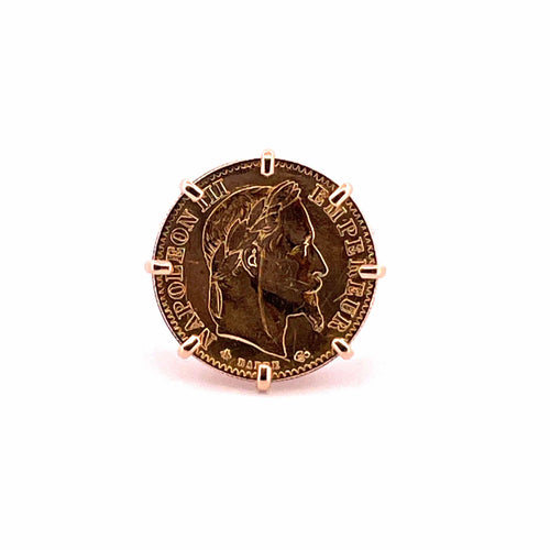 Bague 55 Bague pièce 10 francs Napoléon III 58 Facettes