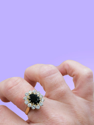 Bague Bague Marguerite saphir et diamants 58 Facettes