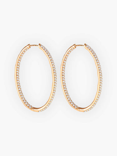 Boucles d'oreilles Créoles Or rose Diamants 58 Facettes