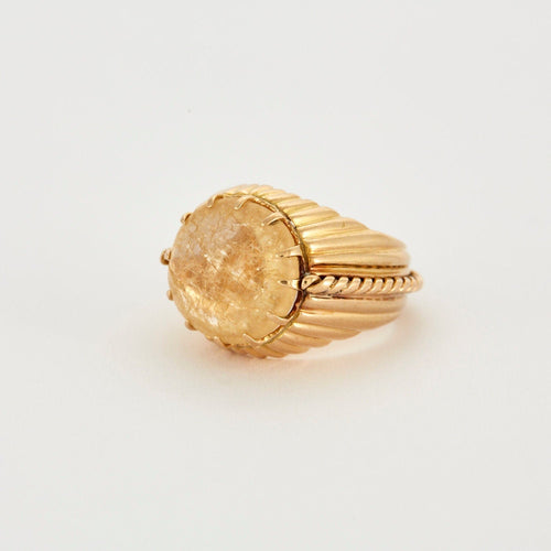 Bague 50 Bague Rétro Or jaune Citrine 58 Facettes 240442
