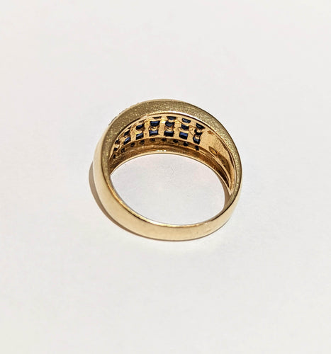 Bague Bague bandeau en or, saphirs et diamants 58 Facettes