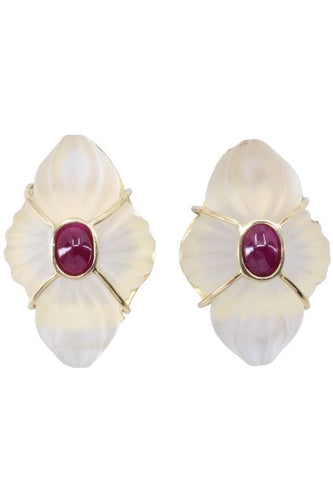 Boucles d'oreilles BOUCLES D'OREILLES RUBIS ET CRISTAL 58 Facettes 070091
