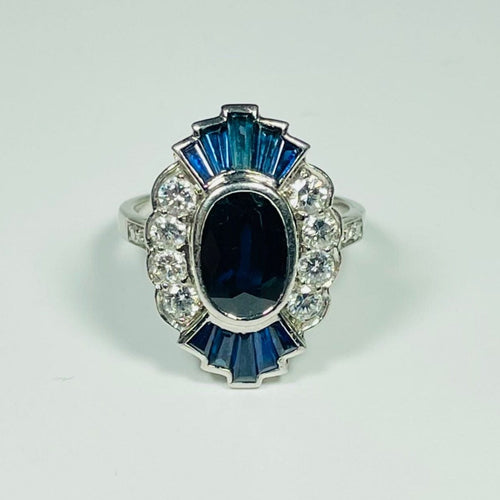 Bague 52 Bague Art Déco saphirs et diamants 58 Facettes 73