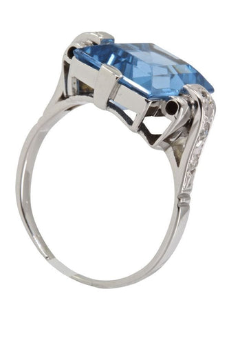 Bague 55 BAGUE TOPAZE ET DIAMANTS ART-DÉCO 58 Facettes 039131