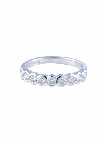 Bague Demi Alliance Or Gris 58 Facettes