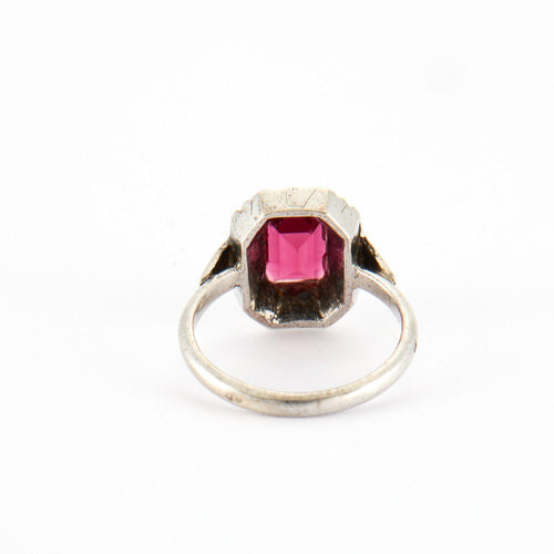 Bague Bague Art-déco en Argent & rubis synthétique 58 Facettes