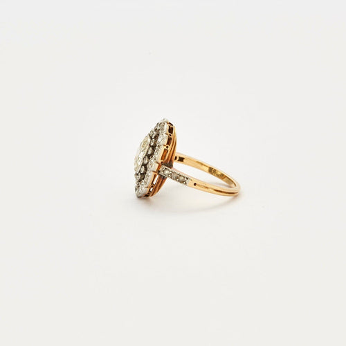 Bague 53 Bague ancienne 2 ors Diamants 58 Facettes EL2-135