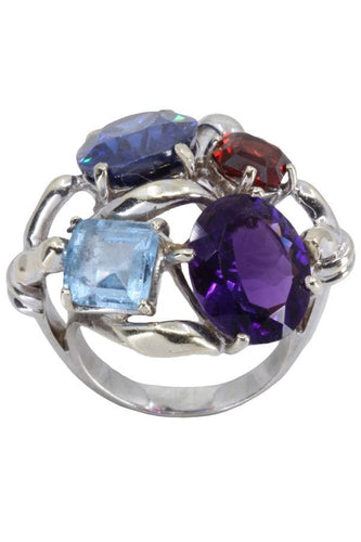 Bague 54 BAGUE MODERNE PIERRES FINES 58 Facettes 057731