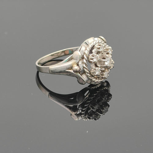 Bague 55.5 Bague vintage or platine diamants 58 Facettes