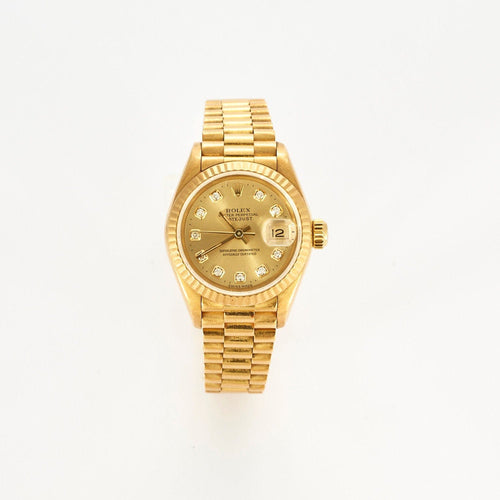 Montre Rolex Lady Datejust -  Réf 69178 - Or Jaune - Index diamants 58 Facettes