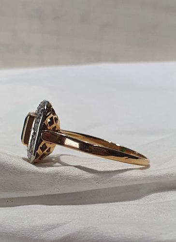 Bague Bague Or Jaune Emeraude Diamants 58 Facettes