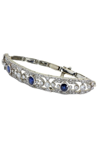 Bracelet BRACELET ART DÉCO SAPHIRS ET DIAMANTS 58 Facettes 044311