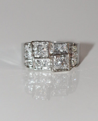Bague 55 Bague Art Déco Platine Et Diamants 58 Facettes 551