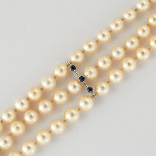 Bracelet Bracelet manchette 3 rangs Perles  Saphirs 58 Facettes