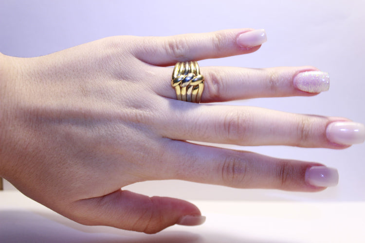 Bague 58 Bague Nouée deux Ors 58 Facettes