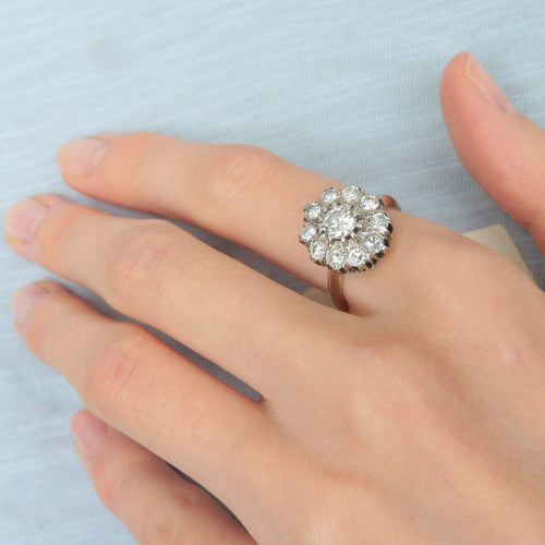 Bague 53 Bague Marguerite Diamants 58 Facettes