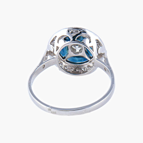 Bague 55 Bague style Art Déco Saphirs Diamants 58 Facettes