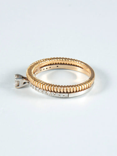 Bague 53 Bague Solitaire Deux Ors 58 Facettes