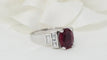 Bague 54 Bague or blanc rubis diamants 58 Facettes F4962