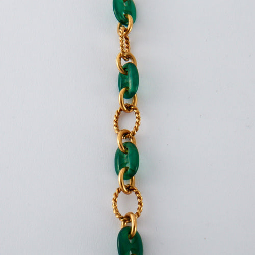Collier BOUCHERON - Sautoir Chrysoprase et or jaune 58 Facettes