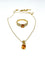 Pendentif Parure 2 pièces en or jaune, diamants et citrines 58 Facettes