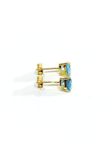 Boucles d'oreilles Paire de boucles d'oreilles or et topaze bleue 58 Facettes