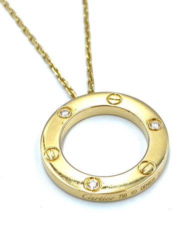 Collier CARTIER. Collection Love, collier or jaune et diamants 58 Facettes