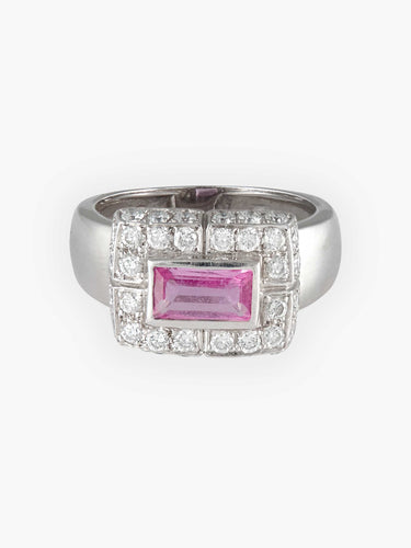 Bague Bague Saphir rose et Diamants 58 Facettes HS2781