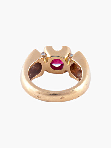 Bague Bague Jonc Or Jaune Rubis Diamants 58 Facettes