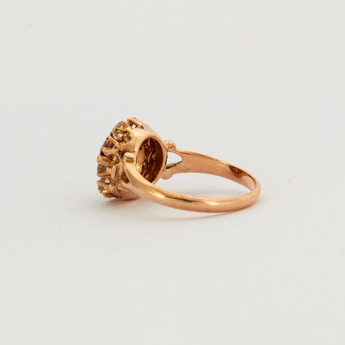 Bague 50 Bague fleur rubis or rose 58 Facettes