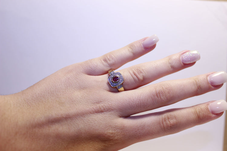 Bague 55 Bague or Diamants et Rubis 58 Facettes