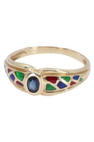 Bague 53 BAGUE MODERNE SAPHIR ÉMAIL 58 Facettes 076041