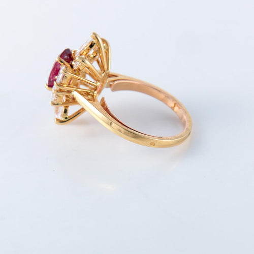 Bague 55 Bague Marguerite Rubis Diamants 58 Facettes