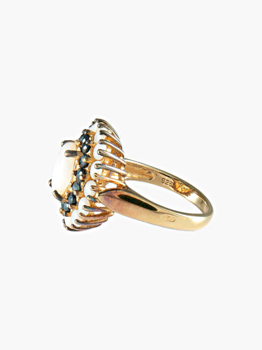 Bague 52 Bague fleur Opale et Onyx 58 Facettes