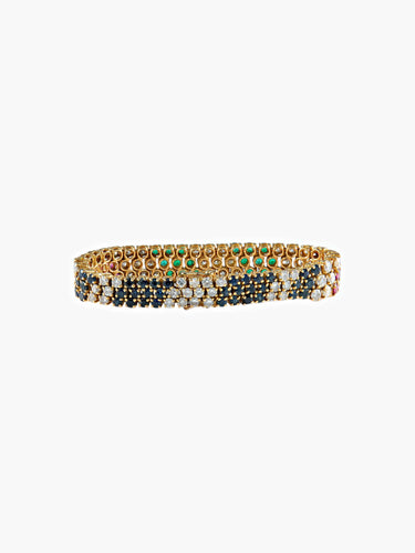 Bracelet Bracelet Diamants Emeraudes Rubis Saphirs 58 Facettes